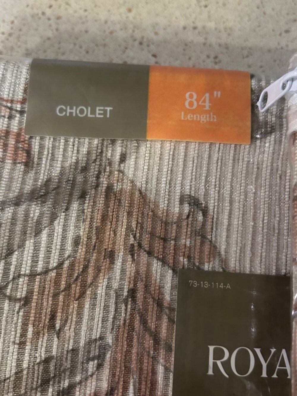 "Royal Velvet Cholet Curtain Set 2 Rod Pocket Panels Floral Beige Rust 50"x 84" - Picture 8 of 14